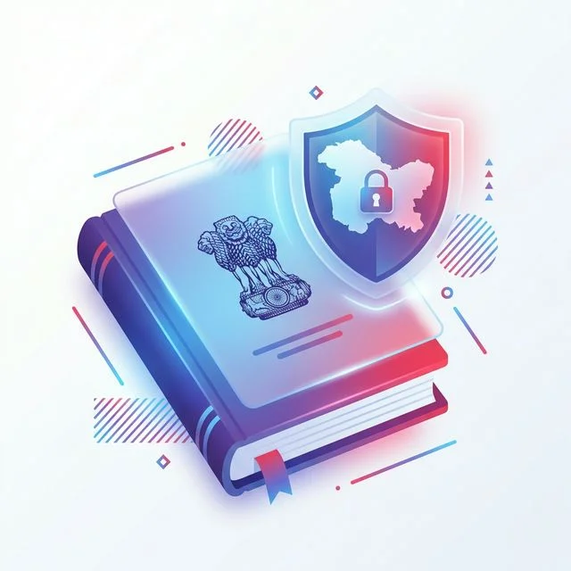 Illustration representing the Constitution and J&K special status